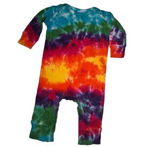 Rabbit Skins Tie Dye Romper Body Suit Baby 12 Mos Rainbow Tie Dye Hippie Art